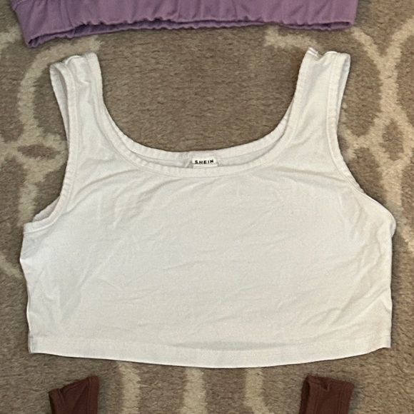 Purple, White, and Brown Crop Tops, size 10-12 Youth - Picture 3 of 8